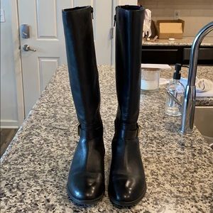Ralph Lauren Leather Wide Calf Boots